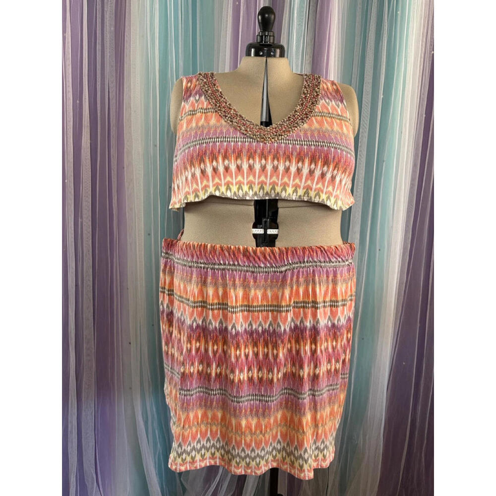 Thicc Original - Orange Tribal Skirt and Top